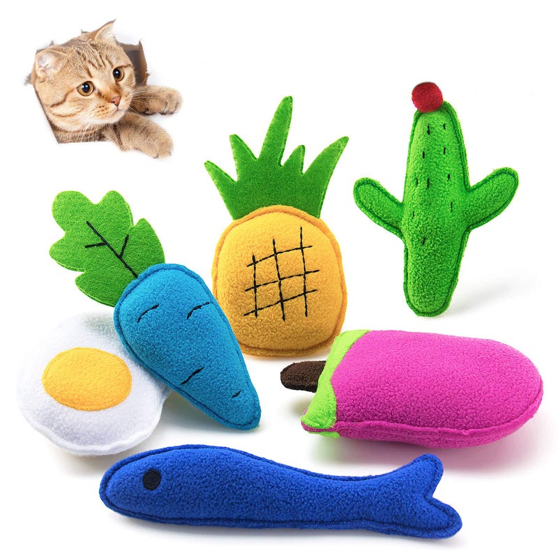 AWOOF Catnip Toys for Indoor Cats, 6 Pack Cat Chew Toys Plush Interactive Cat Kicker Toy for Indoor Kitten Exercise for All Breeds - Image 2